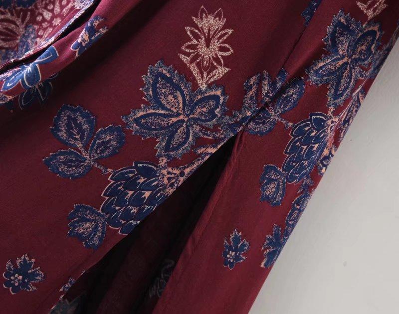 Floral Printing V-neck Spring And Summer Dress