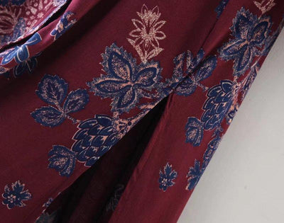Floral Printing V-neck Spring And Summer Dress