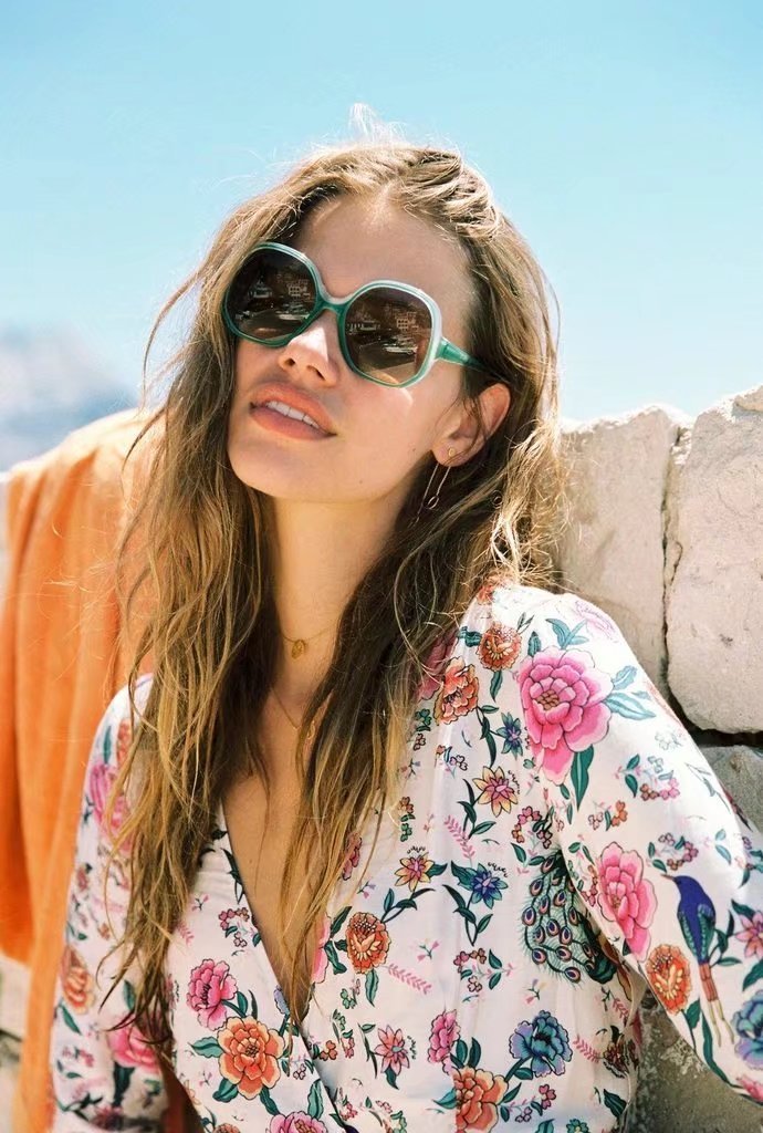 Spring Summer Floral Printing V-neck Tops