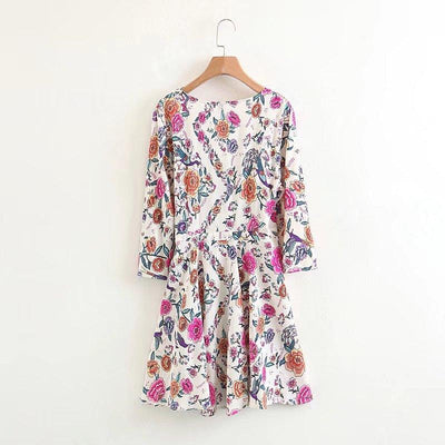 Spring Summer Floral Printing V-neck Tops