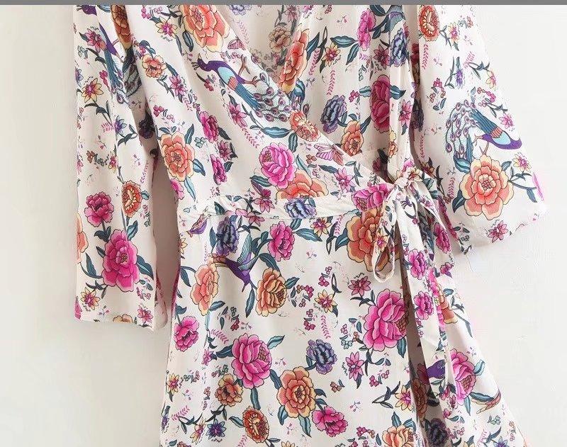 Spring Summer Floral Printing V-neck Tops