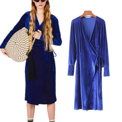 England Style Overlapping Sheath Deep V-neck Party Dress