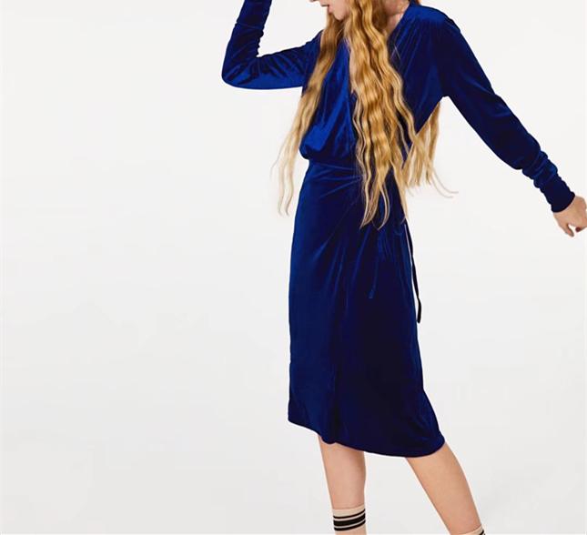 England Style Overlapping Sheath Deep V-neck Party Dress