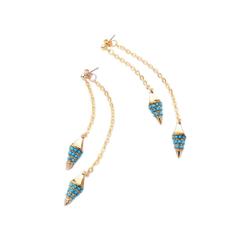 Alloy Rivets Hanging Spring Long Party Earrings