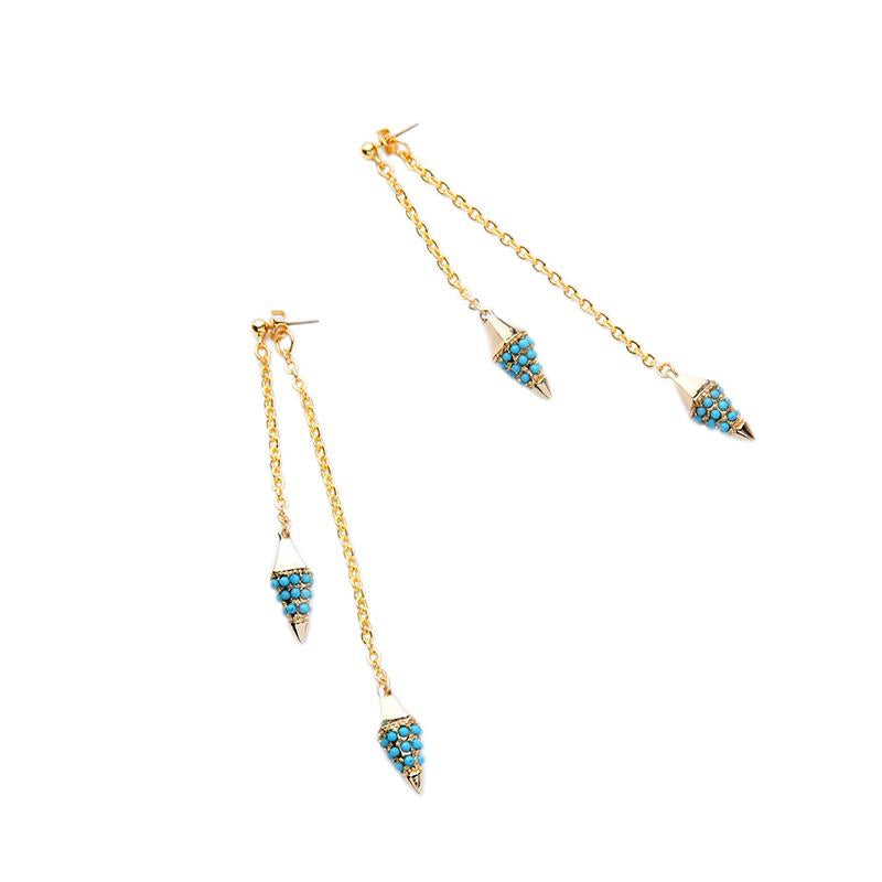 Alloy Rivets Hanging Spring Long Party Earrings