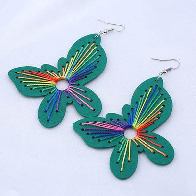 Butterfly Drop Wooden Earrings