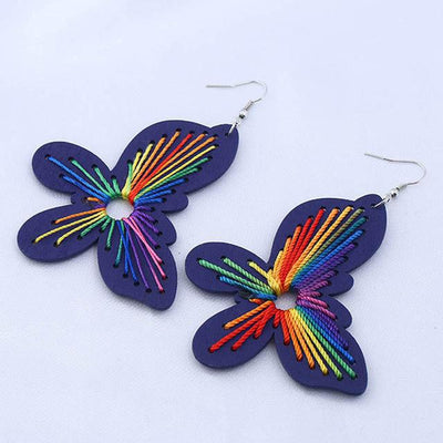 Butterfly Drop Wooden Earrings