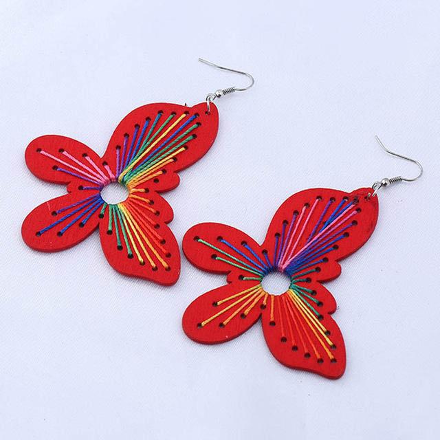 Butterfly Drop Wooden Earrings