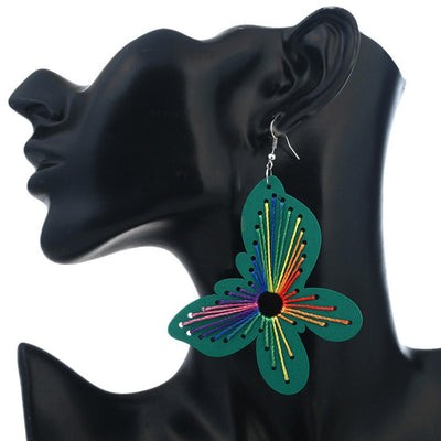 Butterfly Drop Wooden Earrings